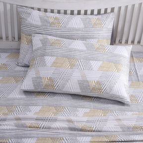 PBS Nomad Scuplt Maximus Printed 100% Cotton Neutral Soft Bed Sheet