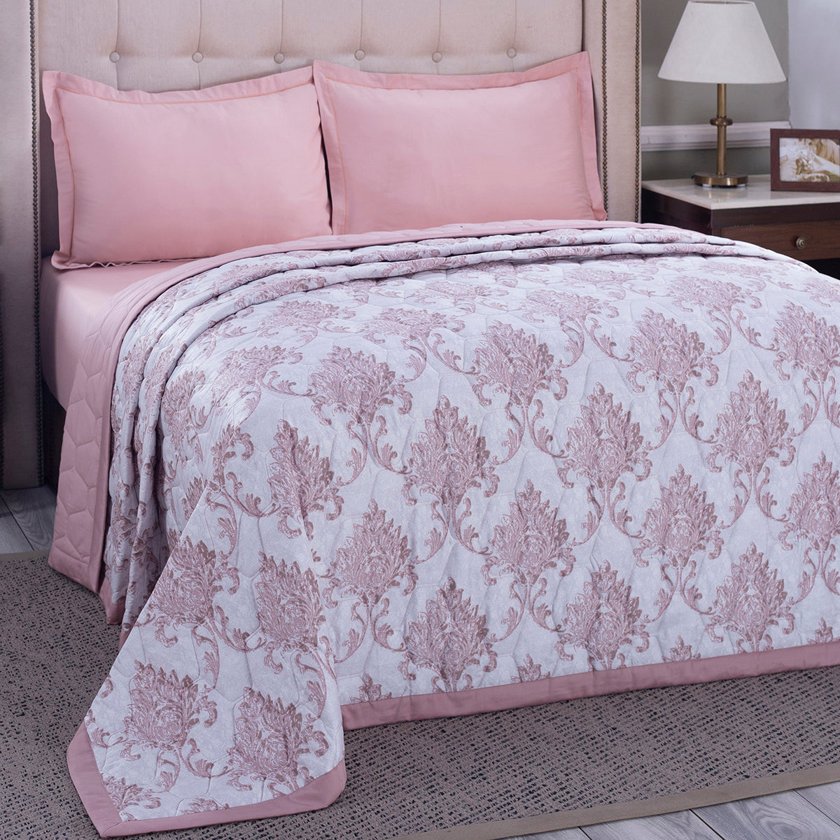PBS Nomad Scuplt Pietra Summer AC Quilt/Quilted Bed Cover/Comforter Pink