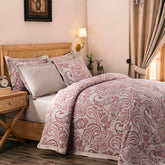 Exotic Heritage Modern Paisely Printed 100% Cotton Super Soft Red Duvet Cover with Pillow Case