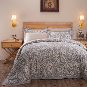 Exotic Heritage Modern Paisely Printed 100% Cotton Super Soft Neutral Duvet Cover with Pillow Case