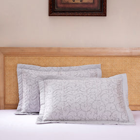 Exotic Heritage Leafy Swirl Neutral 2 PC Pillow Sham Set