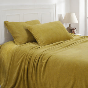 Charlotte Woven Acid Yellow/ Elephant Skin Bed Cover/Blanket