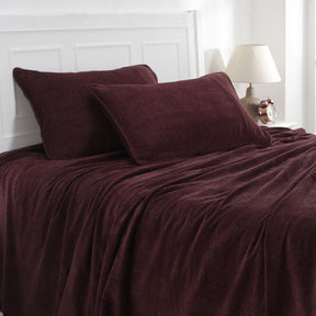 Charlotte Woven Night Wine/ Black Bed Cover/Blanket