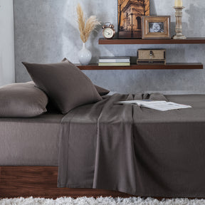 Emmie Made With Egyptian Cotton Ultra Soft Brown Bed Sheet