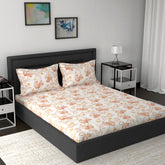 Ashley Meadow 210 TC Red Printed Bedsheet Set
