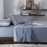 Muted Dot Reversible Made With Egyptian Cotton Ultra Soft Blue Bed Sheet