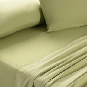 Slumber Plain Easy Care Percale 100% Cotton Silk Green Crisp Bed Sheet