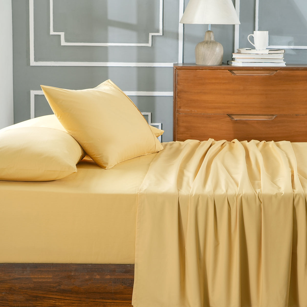 Slumber Plain Easy Care Percale 100% Cotton Honey Dust Crisp Bed Sheet