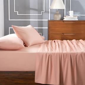Slumber Plain Easy Care Percale 100% Cotton Peach Blossom Crisp Bed Sheet