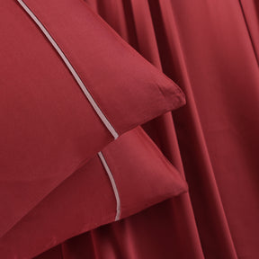 Viola Plain 100% Cotton Sateen Brick Red Bed Sheet