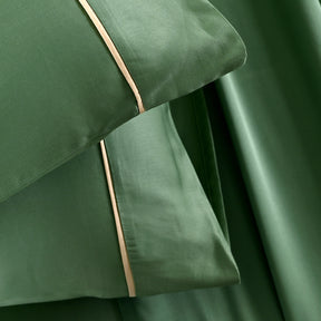 Viola Plain 100% Cotton Sateen Basil Bed Sheet