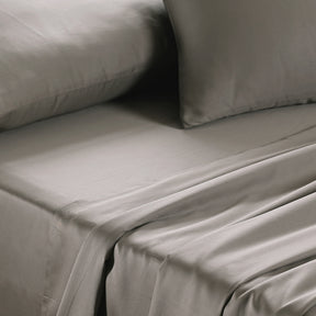 Viola Plain 100% Cotton Sateen Grey Marble Bed Sheet