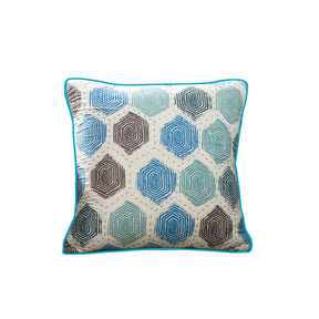 Bounty Print Blue Medium 40x40 Cm Printed And Quilted Cushion Cover