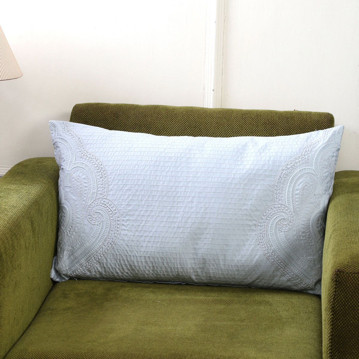 Embo Sapphire Embroidered Cushion Cover
