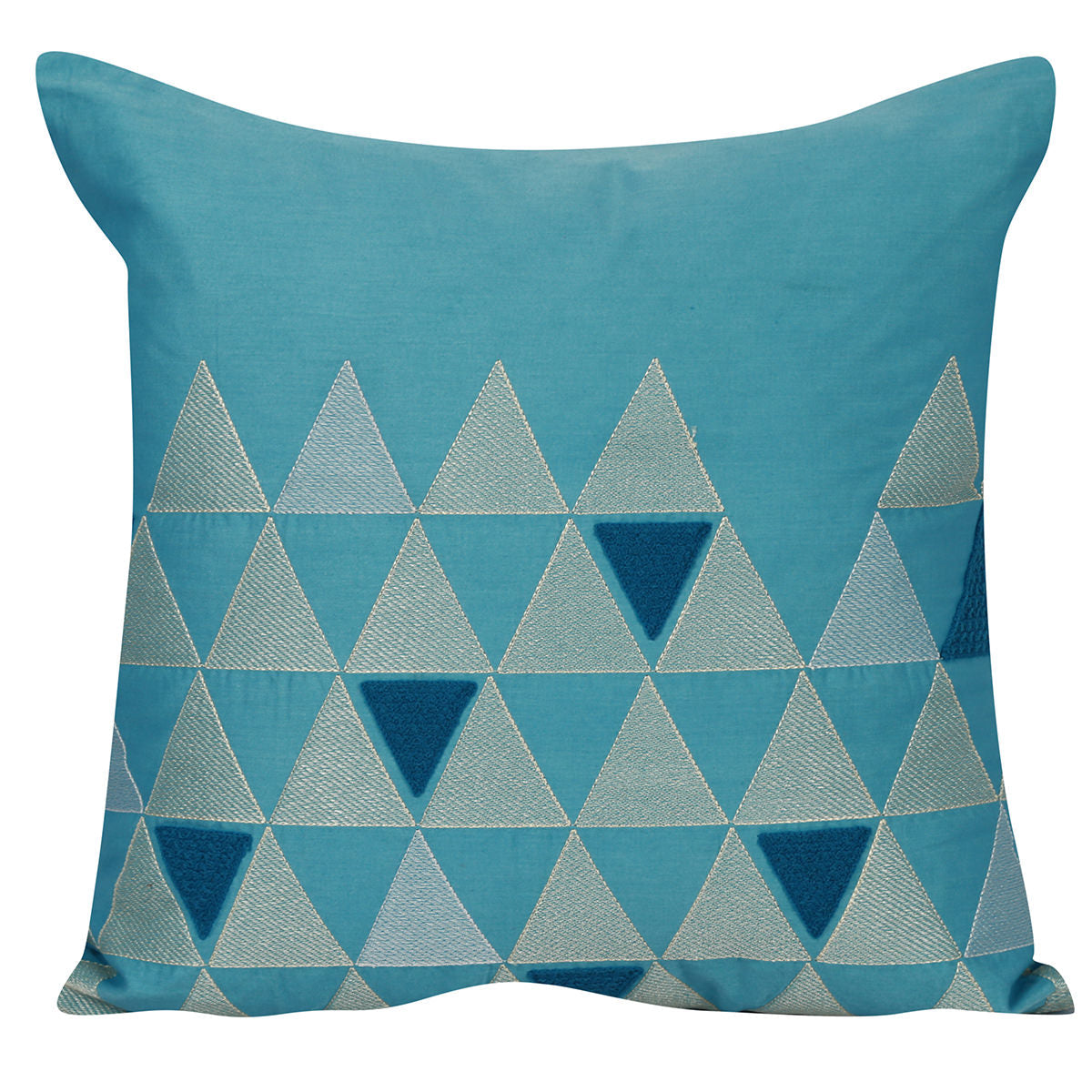Graphic Triangle Embroidered Cushion Cover