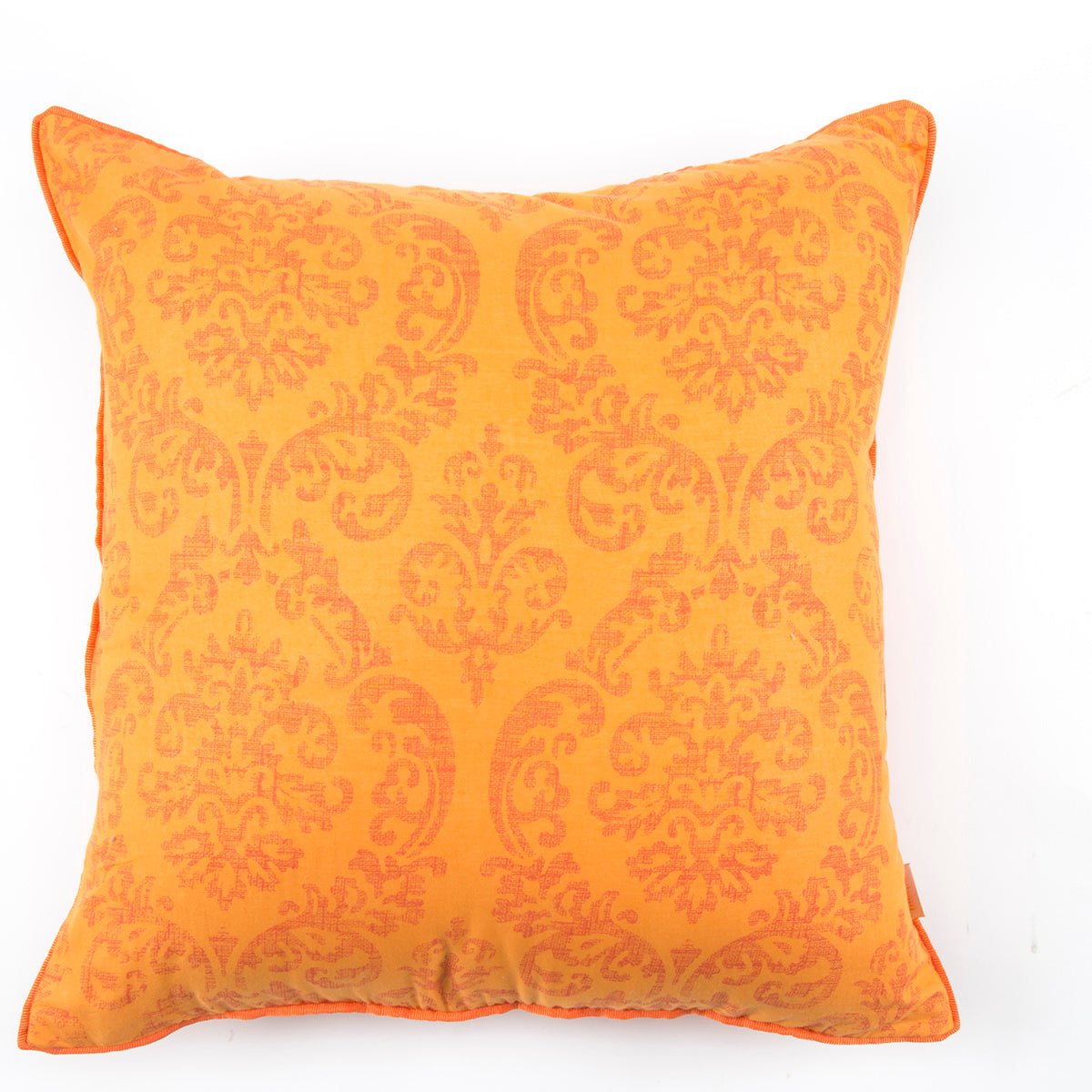 Reversible Voile Orange Medium 40x40 Cm Printed And Quilted Cushion Cover