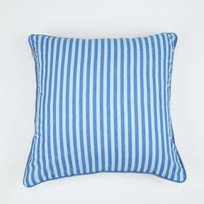 Reversible Solid Voile Blue Medium 45X45 Cm Quilted Machine Cushion Cover