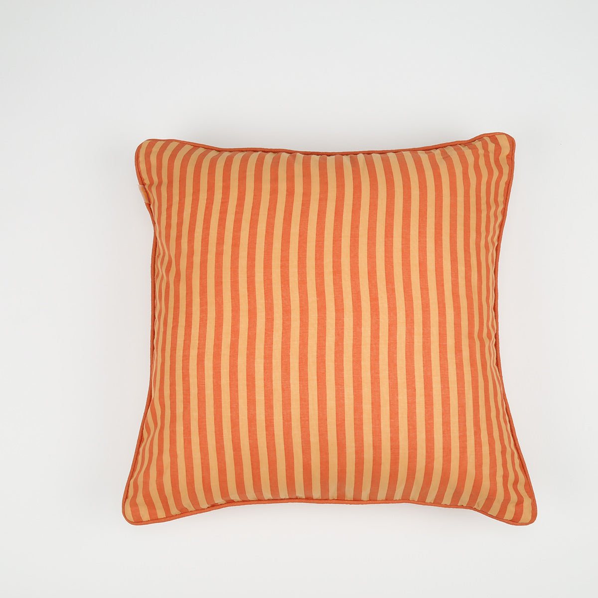 Reversible Solid Voile Orange Medium 40x40 Cm Quilted Machine Cushion Cover