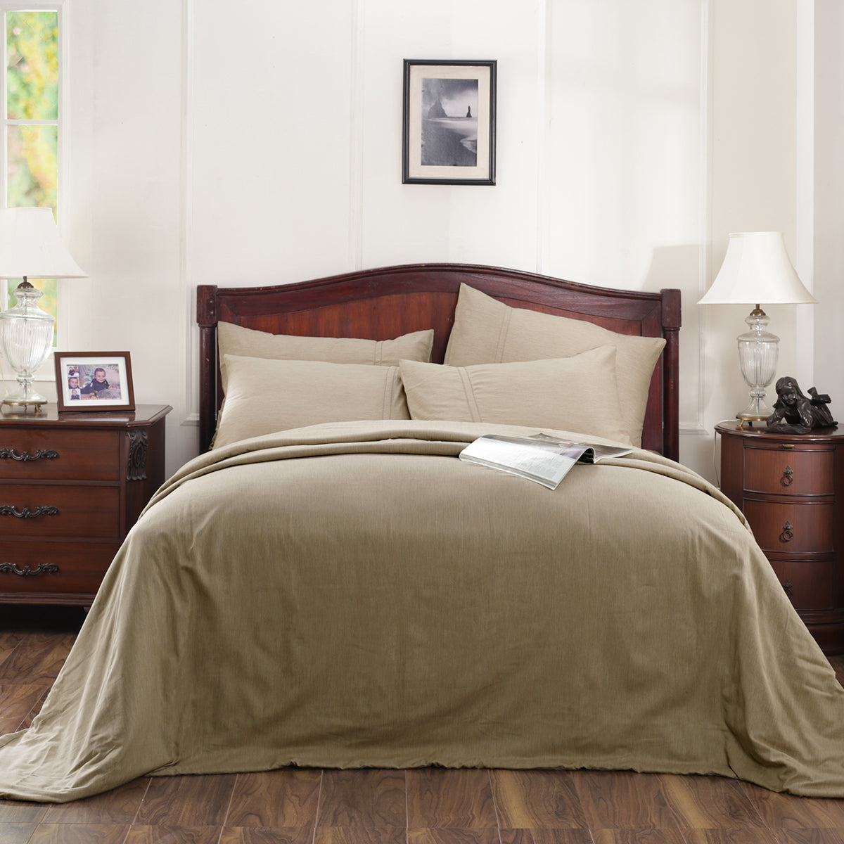Emmie Reversible Made With Egyptian Cotton Ultra Soft Chinchilla Duvet Cover with Pillow Case
