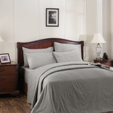 Emmie Reversible Made With Egyptian Cotton Ultra Soft Grey Marble Duvet Cover with Pillow Case