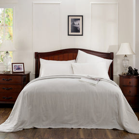 Emmie Reversible Made With Egyptian Cotton Ultra Soft White Duvet Cover with Pillow Case