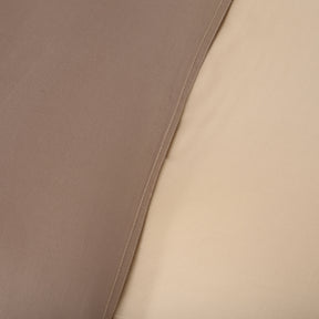 Viola Reversible 100 % Cotton Sateen Marzipan/Simply Taupe Duvet Cover with Pillow Case