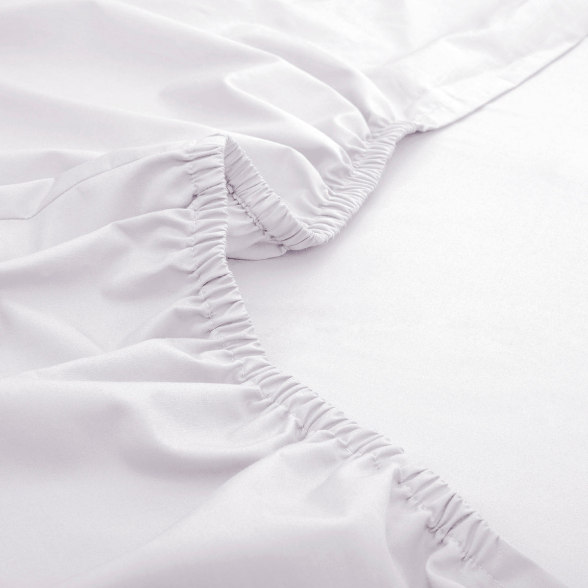 Slumber Plain Easy Care Percale 100% Cotton White Fitted Sheet