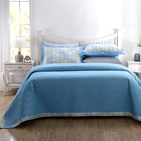 Modern Aesthetic Hexon Summer AC Quilt/Quilted Bed Cover/Comforter Blue