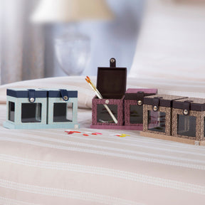 Grace 3PC Brown Desk Accessories Set/Trinket Box