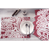 Urbaneer Aldrich Printed Red 6PC Placemat Set