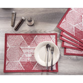 Urbaneer Anais Printed Red 6PC Placemat Set