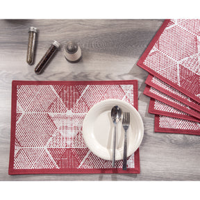 Urbaneer Anais Printed Red 6PC Placemat Set