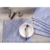 Urbaneer Margot Printed Blue 6PC Placemat Set