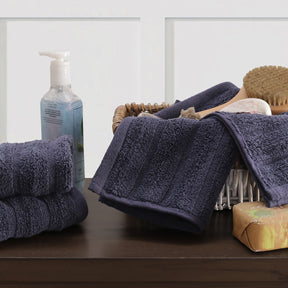 Casper Antimicrobial Antifungal Super Absorbent & Lofty Indigo Towel Set