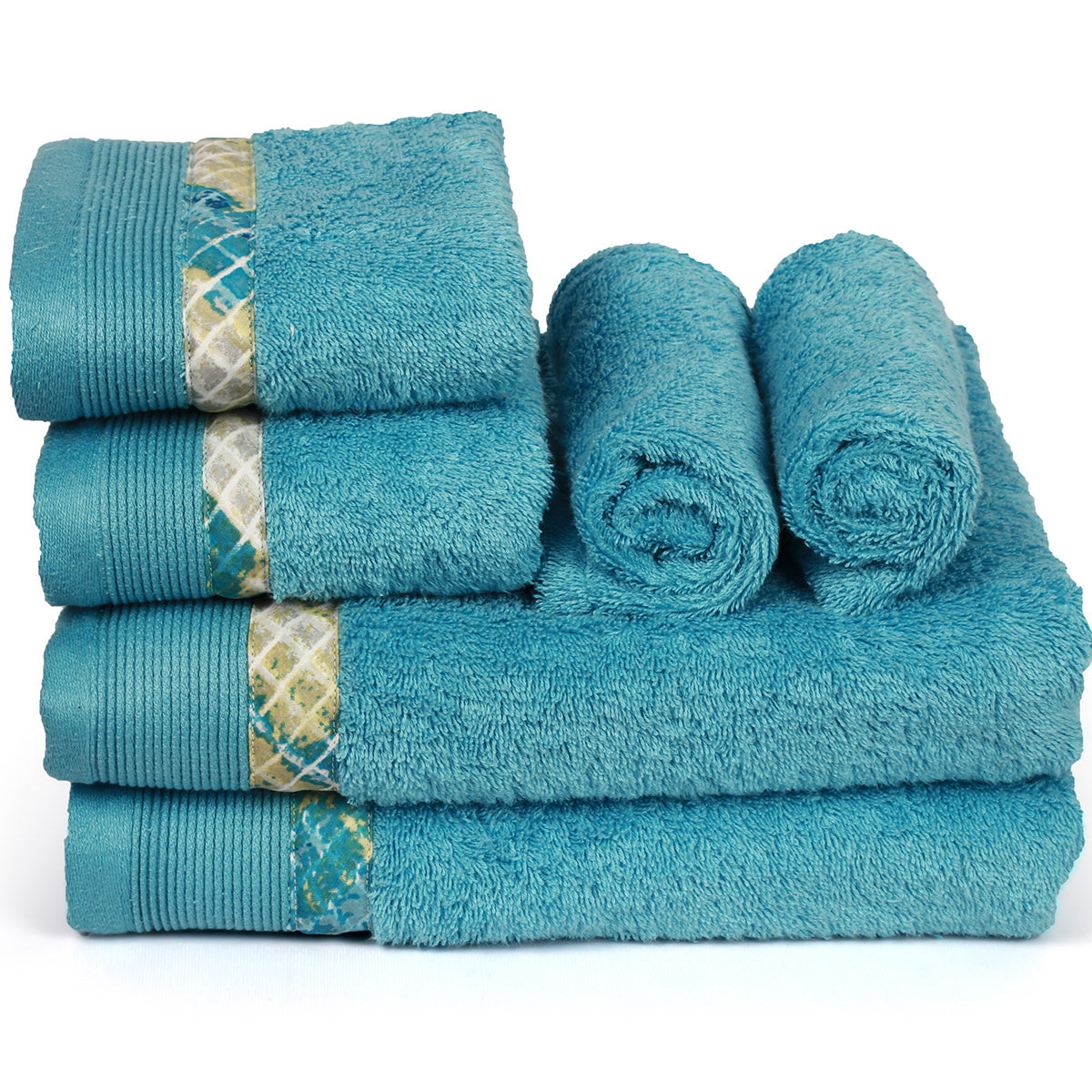 Mad for Plaid Foggy Surf Antimicrobial Antifungal Super Absorbent & Soft Blue Towel Set