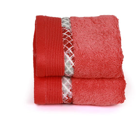 Mad for Plaid Foggy Surf Antimicrobial Antifungal Super Absorbent & Soft Red Towel Set
