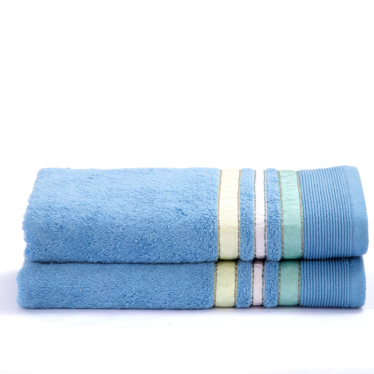 Modern Aesthetic Trapeze Antimicrobial Antifungal Super Absorbent & Soft Blue Towel Set