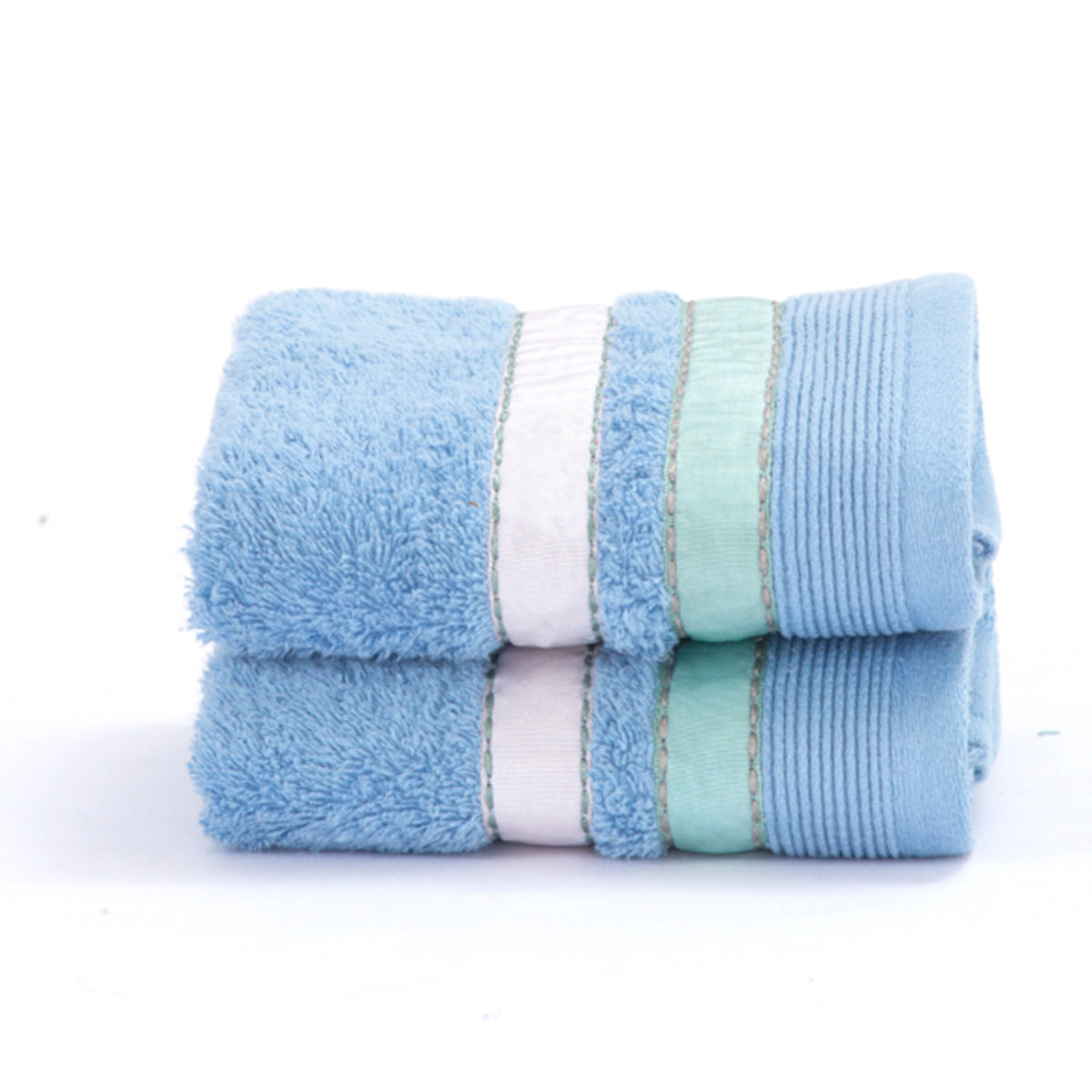 Modern Aesthetic Trapeze Antimicrobial Antifungal Super Absorbent & Soft Blue Towel Set