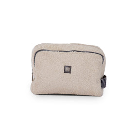 Florence Terry With Spill Proof Lining Neutral Toiletry Kit