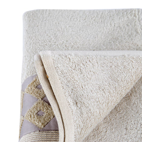 Fretwork Parquet Antimicrobial Antifungal Super Absorbent &amp; Soft Beige Towel