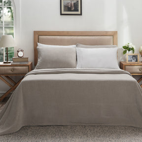 Blaize 100% Cotton Solid Weave Grey  Bed Cover