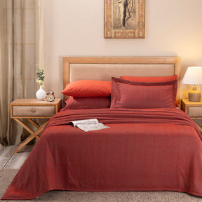 Nouveau Tradition Zigwine Red Bed Cover