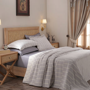 Exotic Heritage Ruler Dot Grey Bed Cover