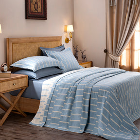 Exotic Heritage Ruler Dot Turquoise Bed Cover