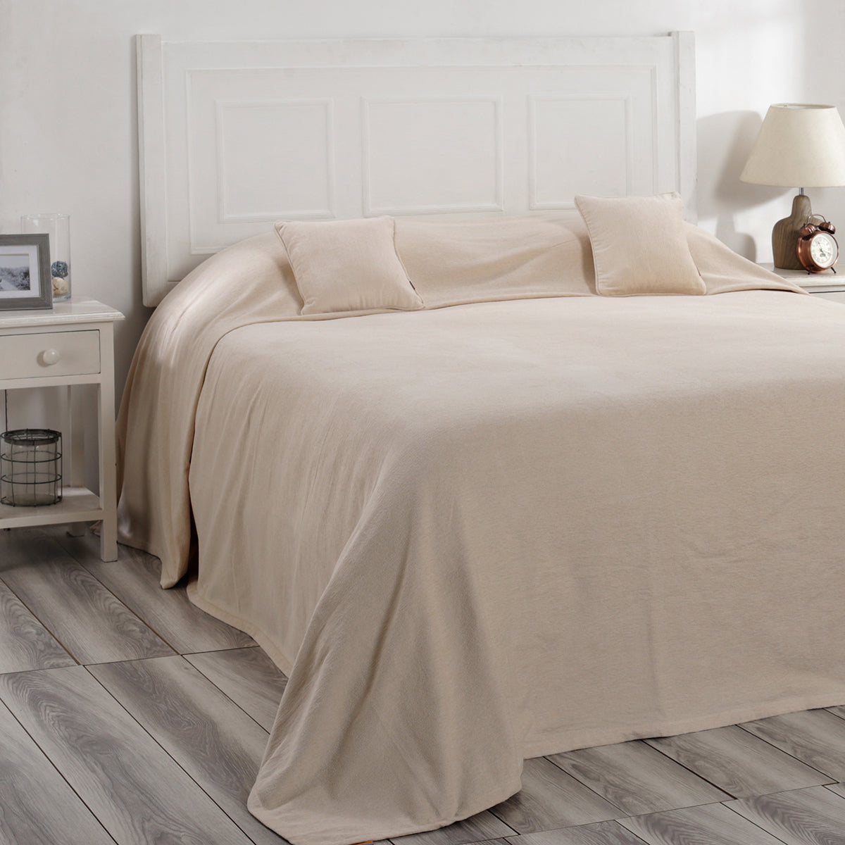 Jessica 100% Cotton Solid Woven Super Soft Simply Taupe Bed Cover/Blanket