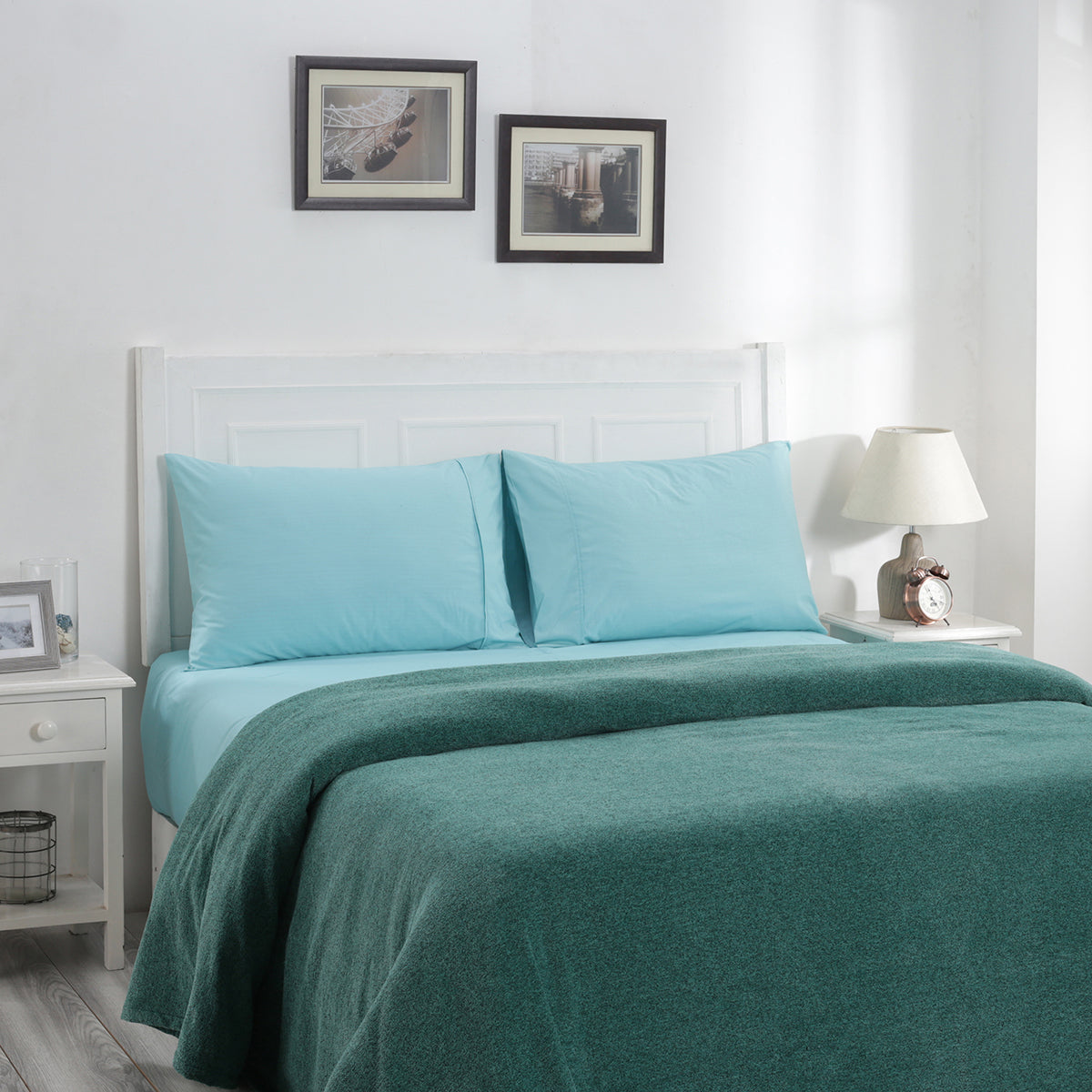 Charlotte Woven Marine Green Bed Cover/Blanket
