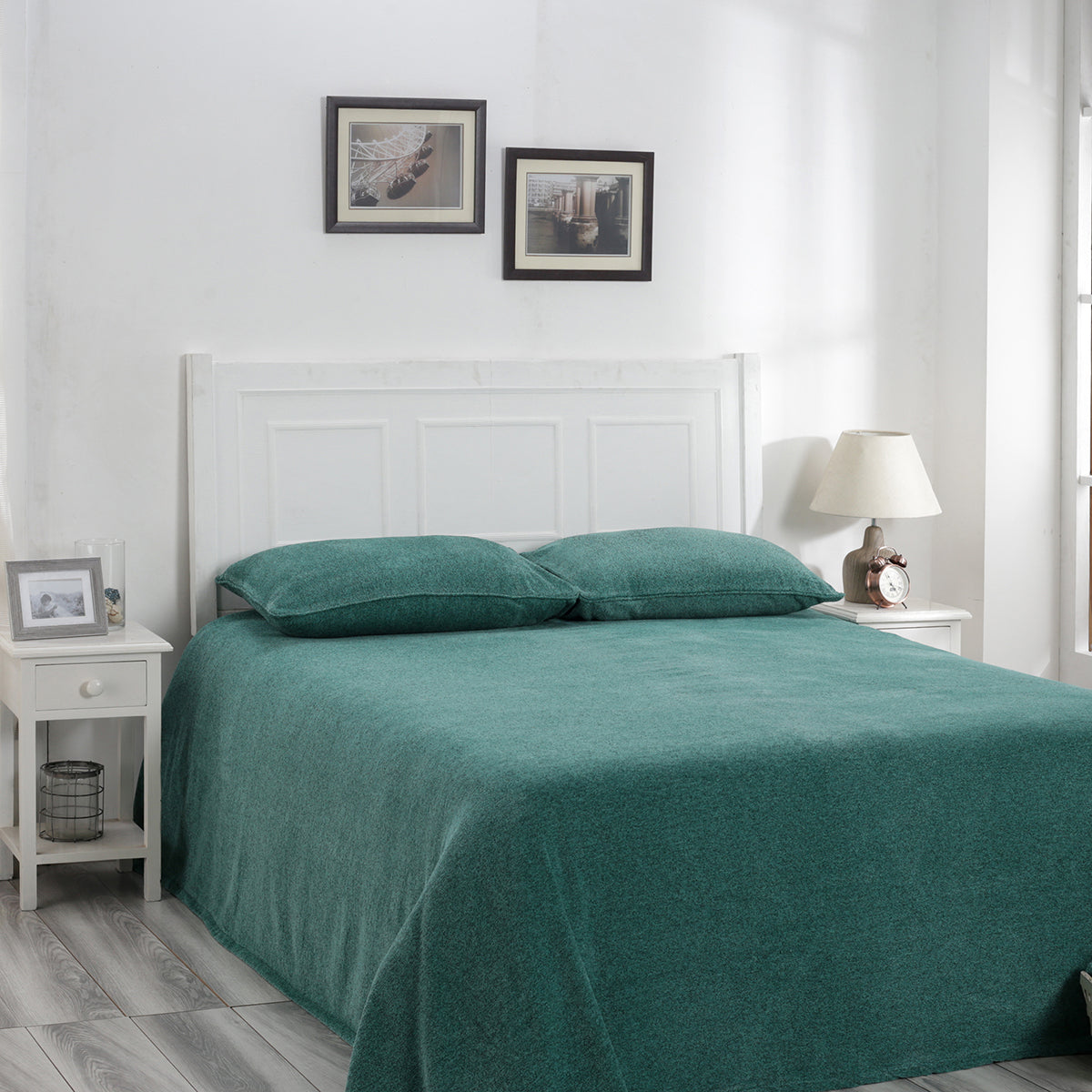 Charlotte Woven Marine Green Bed Cover/Blanket