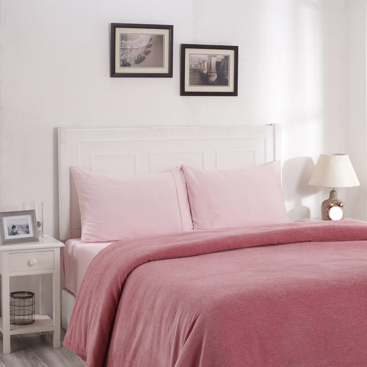 Charlotte Woven Pink Blossom/ Elephant Skin Bed Cover/Blanket