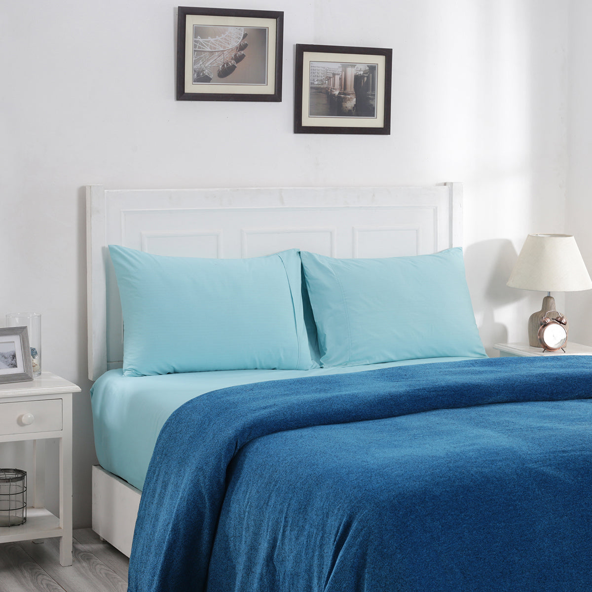 Charlotte Woven Reef Blue/ Black Bed Cover/Blanket