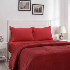 Charlotte Woven Real Red/Black Bed Cover/Blanket